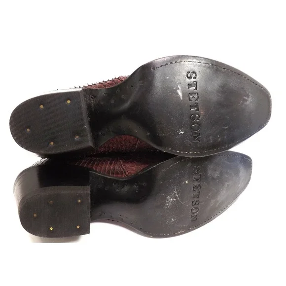 Stetson Python Snakeskin Print Chelsea Boots - Men's size 6.5 - Women's size 8 - Picture 10 of 16